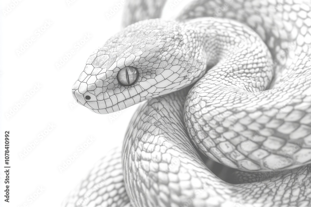 Fototapeta premium Minimalistic snake design for art and decor