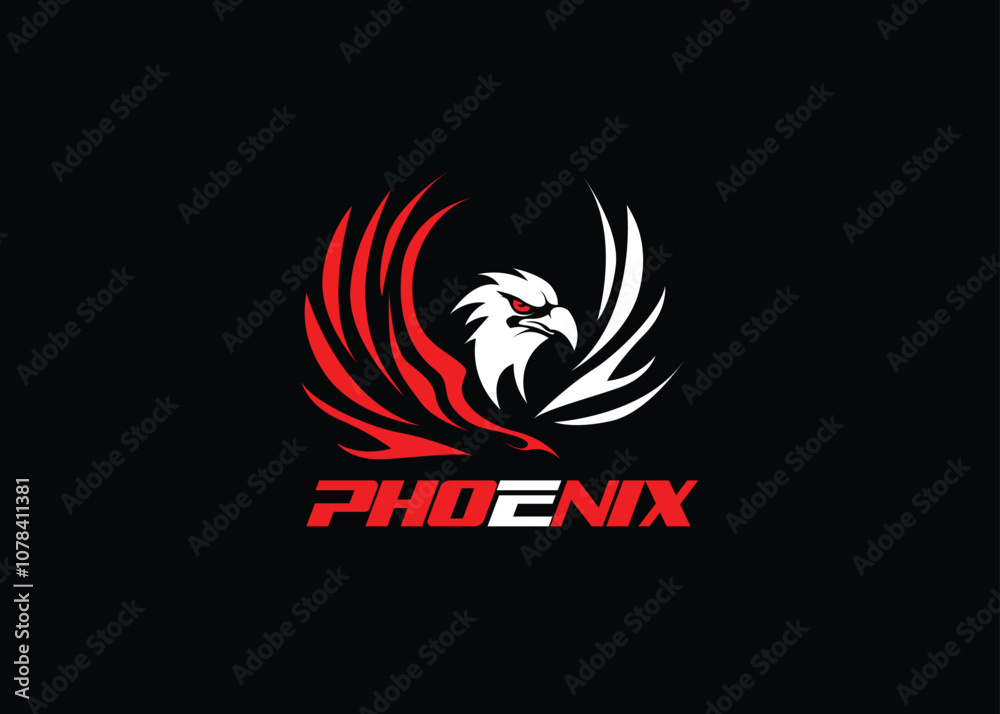 Obraz premium phoenix logo design vector silhouette illustration