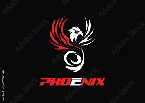 eagle head logo with wind element