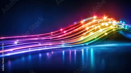 Visualize the light spectrum with vibrant wavelengths displaying colors photo