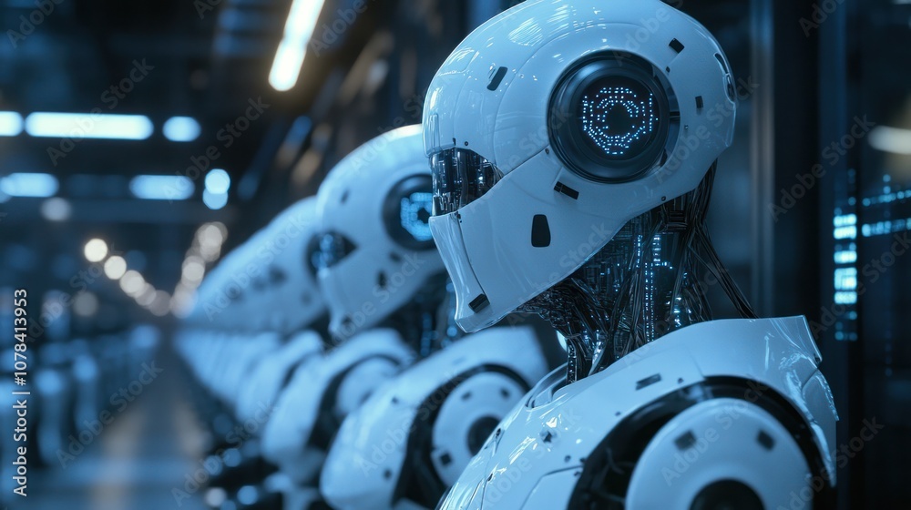 Fototapeta premium AI systems analyzing datasets for real-time insights and automation of complex tasks