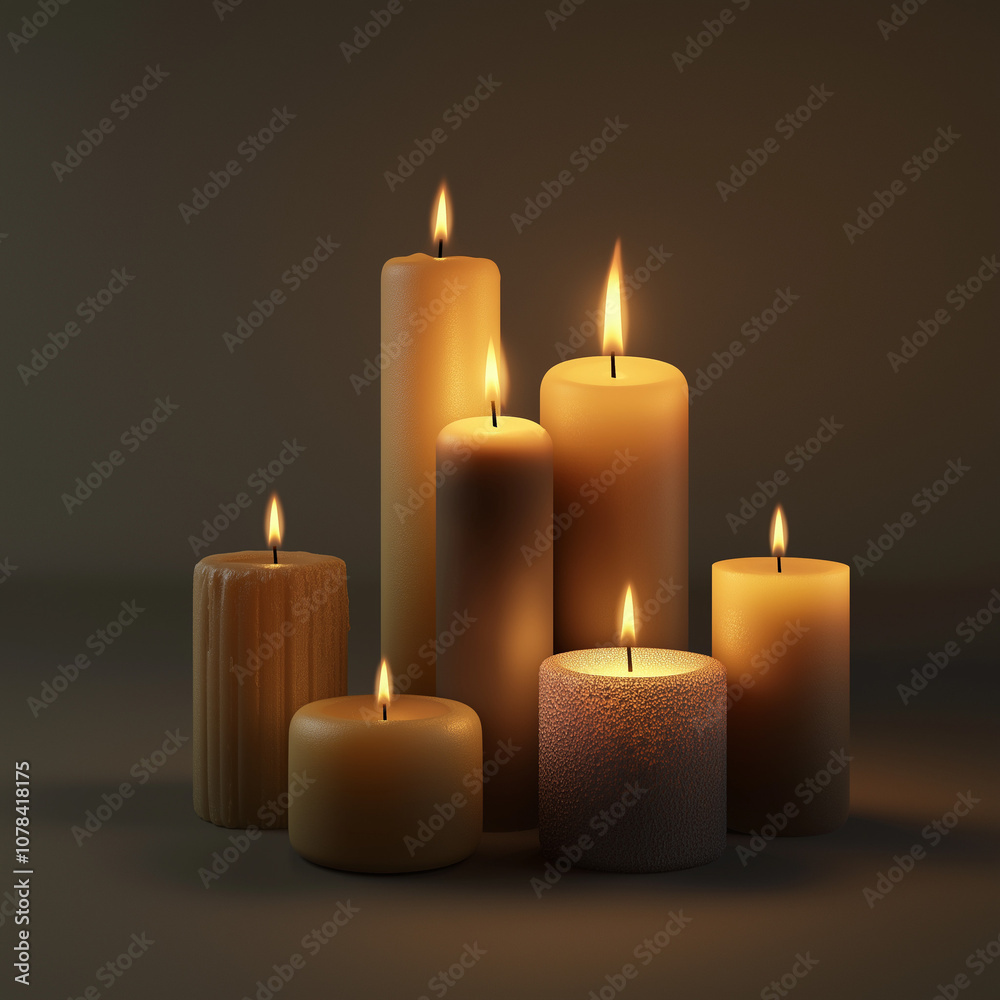 candles on black, burning candles, set of lit candles, yellow candles candles on black, burning candles, set of lit candles, yellow candles