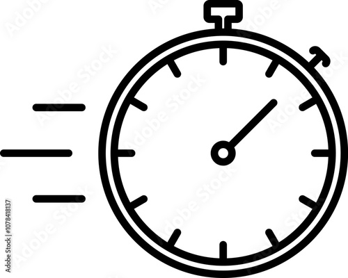 Shortest time stopwatch vector icon black and white.