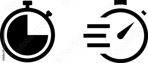 Shortest time stopwatch vector icon black and white.
