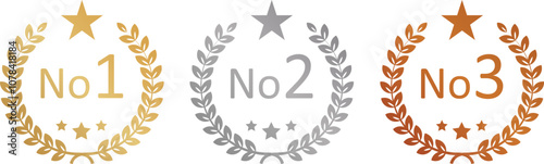 Number one crown laurel vector icon illustration.