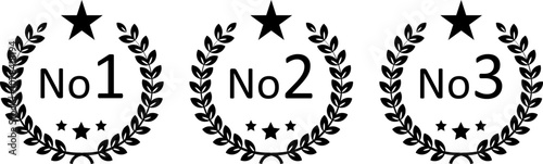 Number one crown laurel vector icon illustration.