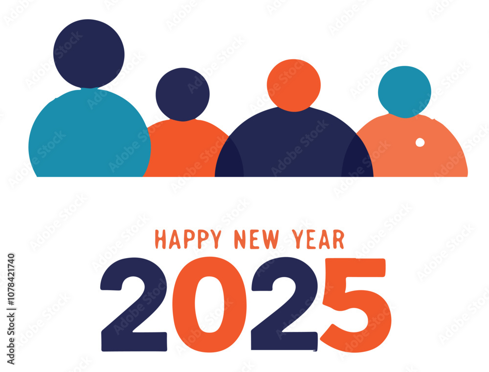Happy New Year 2025 Celebration Vector on a white background Happy New Year 2025 Celebration Vector on a white background