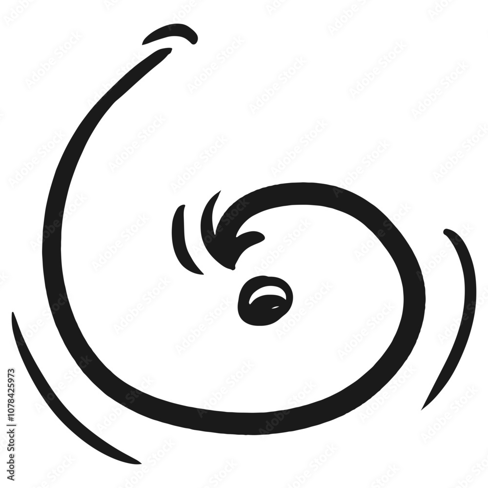 Abstract illustration representing a swirling hurricane forming above the ocean during storm season, capturing nature's powerful forces