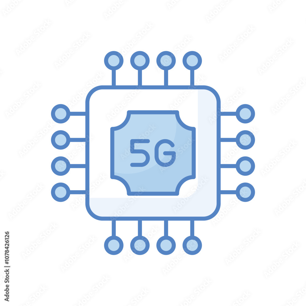 5g Microchip vector icon 5g Microchip vector icon