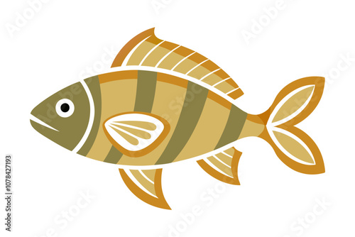 Color Line Art Perch Fish Design.