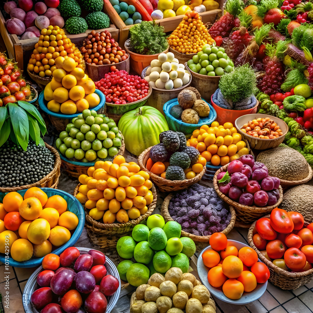 high angle delicious fruits in market high angle delicious fruits in market