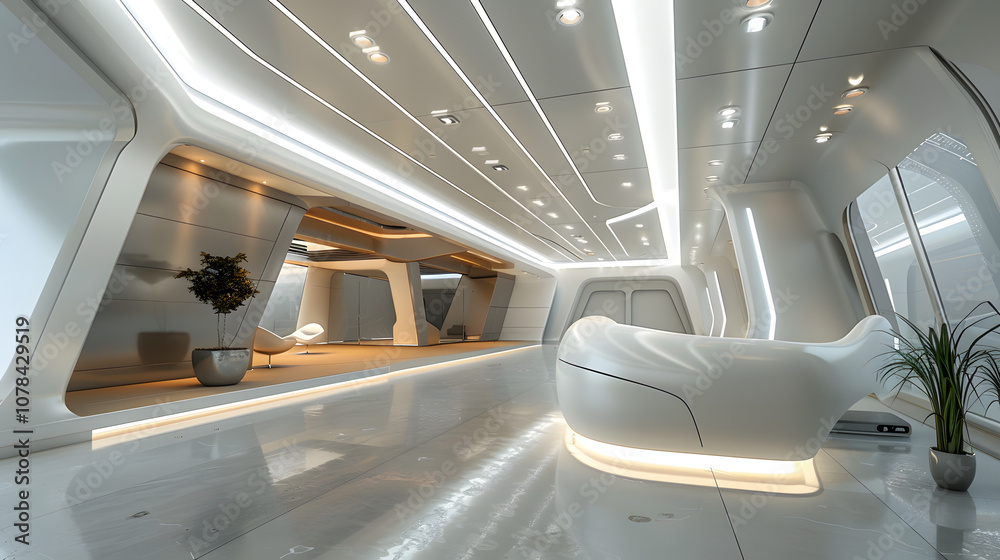 Obraz premium modern futuristic concept office interior