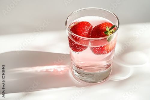 Wallpaper Mural Collagen powder in water for skin recovery Popular additive Bright background with sunlight and shadow Torontodigital.ca