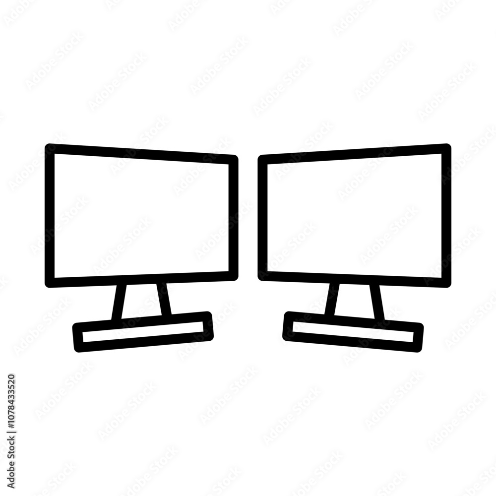 Dual Monitors line icon Dual Monitors line icon
