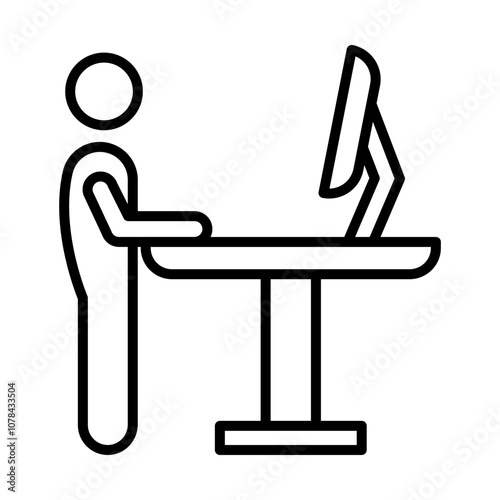 Standing Desk line icon