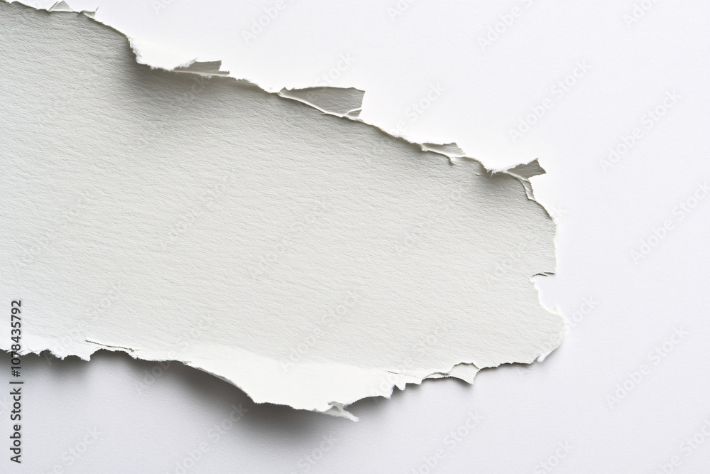 a piece of torn white paper with jagged textured edges creating an abstract design against a plain white background
a piece of torn white paper with jagged textured edges creating an abstract design against a plain white background