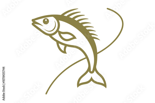 Colorful Perch Fish Vector Art.