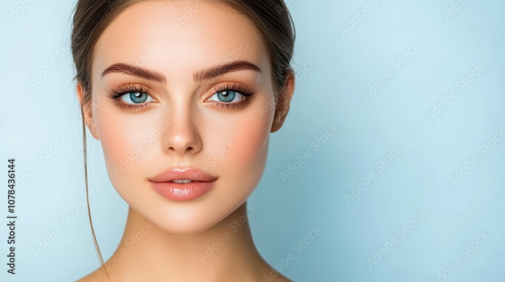 Beautiful Woman with Blue Eyes and Perfect Skin Portrait Beautiful Woman with Blue Eyes and Perfect Skin Portrait