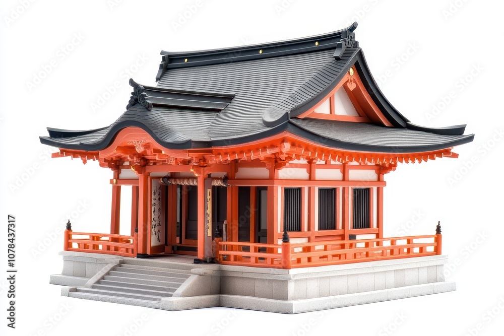 Fushimi Inari Shrine in Kyoto against a white backdrop Fushimi Inari Shrine in Kyoto against a white backdrop