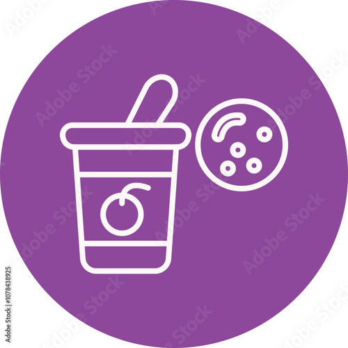 Probiotic Yogurt line circle icon