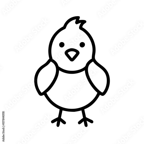 Chick Icon, Black, Easter 