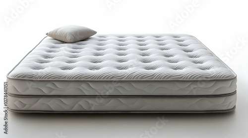 White Mattress with Pillow - Realistic Image photo