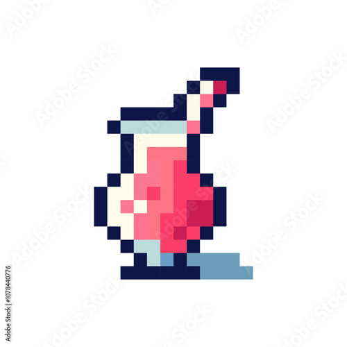 Pixel art summer drinks vector illustration