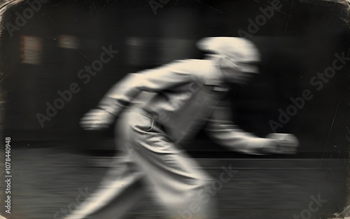 Dark and disturbing black and white portrait, blurry and ghostly of a person