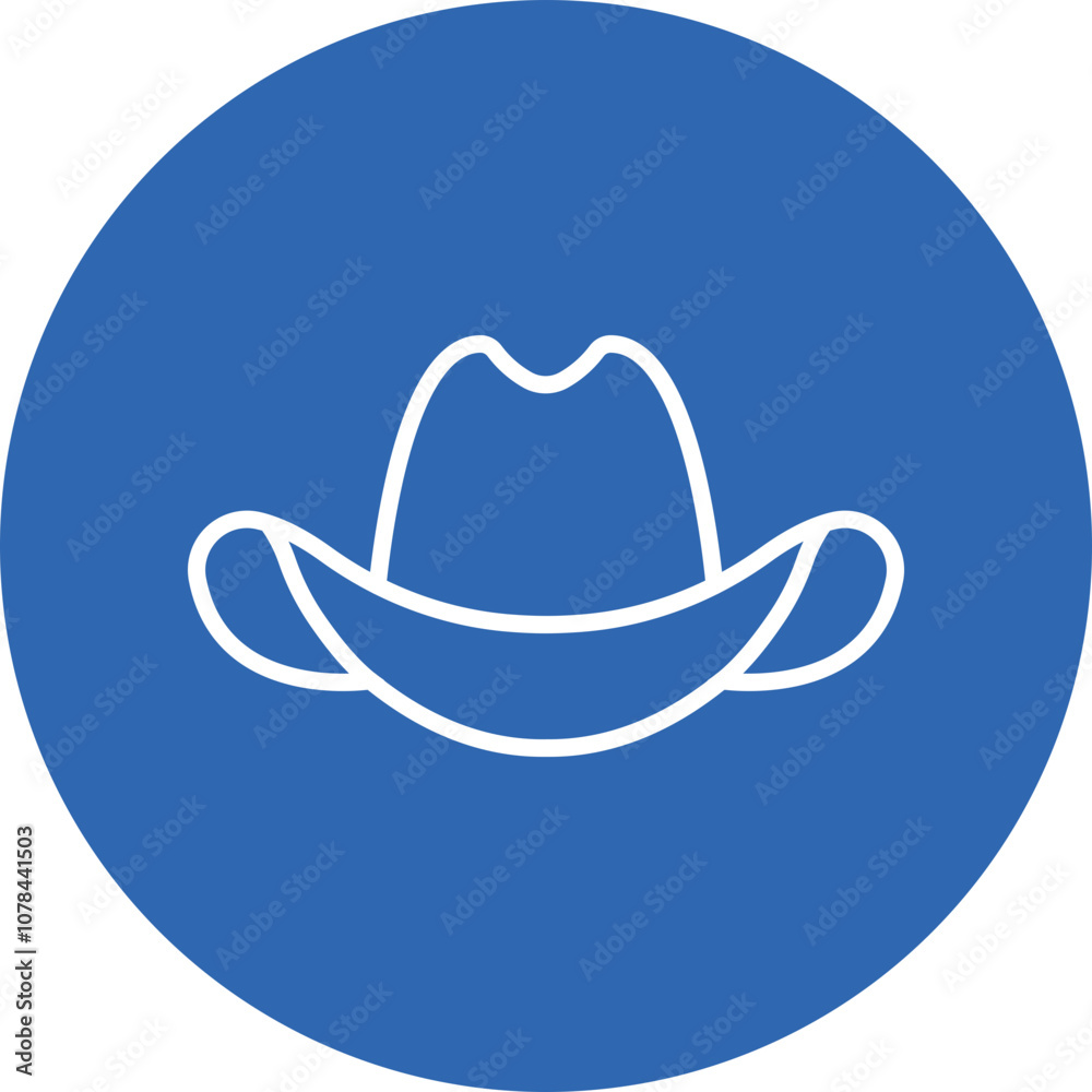 Cowboy Hat line circle icon Cowboy Hat line circle icon