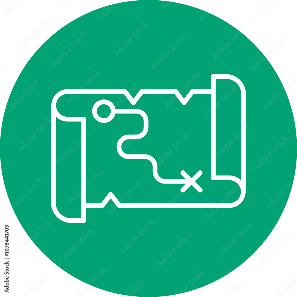 Wild West Map line circle icon Wild West Map line circle icon