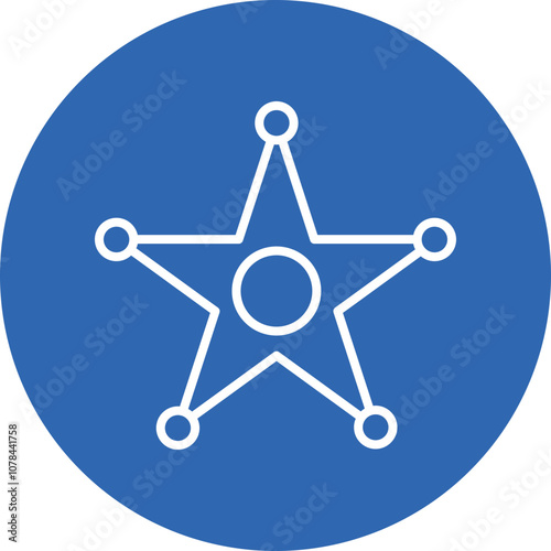 Sheriff Star line circle icon