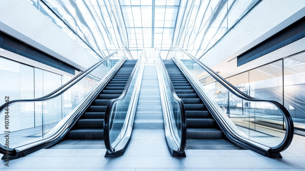 Obraz premium Escalators in a Modern Building