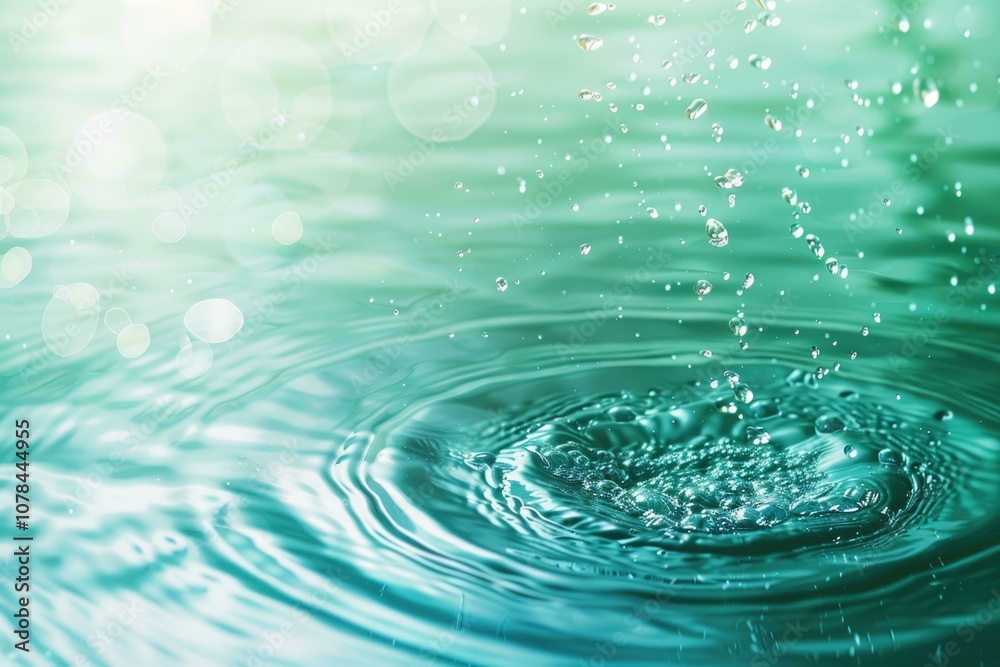 Water droplets falling and creating ripples on the surface. Water droplets falling and creating ripples on the surface.