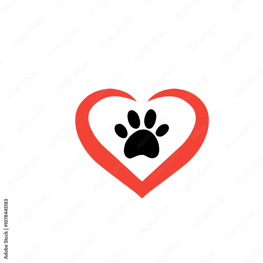 Pow with heart dog Pow with heart dog