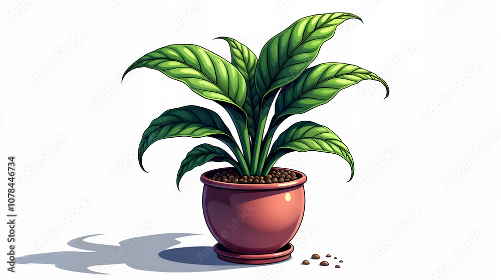 A Captivating Front View of a Unique Pot Plant with Velvety Leaves Set Against a Pure White Background A Captivating Front View of a Unique Pot Plant with Velvety Leaves Set Against a Pure White Background
