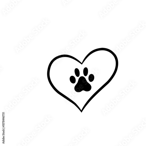 Pow with heart dog photo