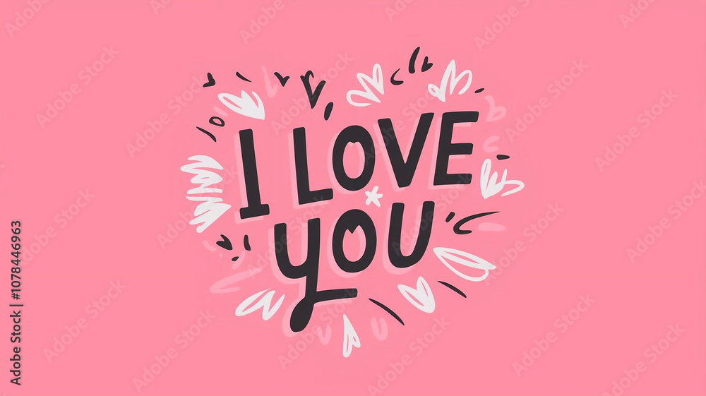 beautiful illustration of the inscription I love you, romantic postcard, for printing beautiful illustration of the inscription I love you, romantic postcard, for printing