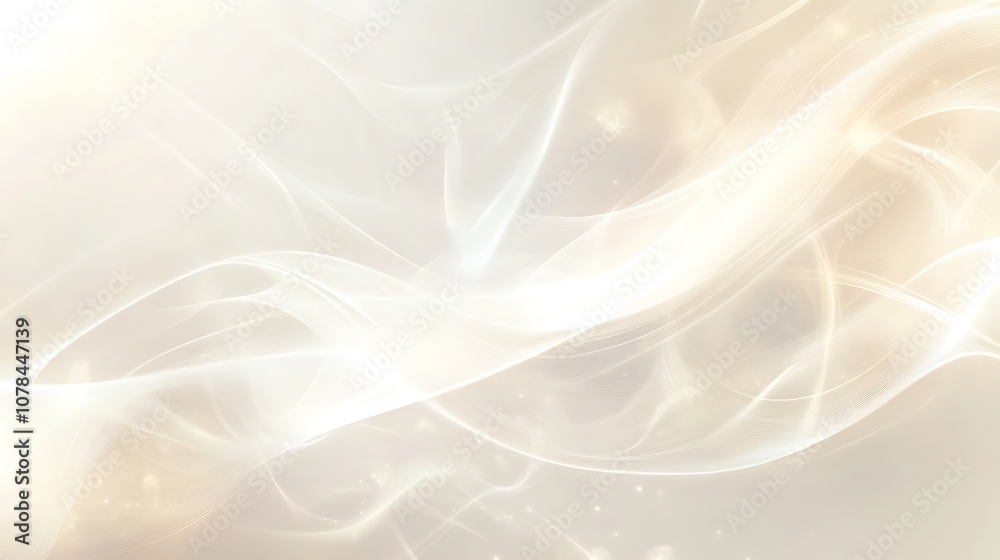 Soft ivory background with wisps of smoke and a pale, glowing light Soft ivory background with wisps of smoke and a pale, glowing light