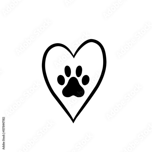 Pow with heart dog photo