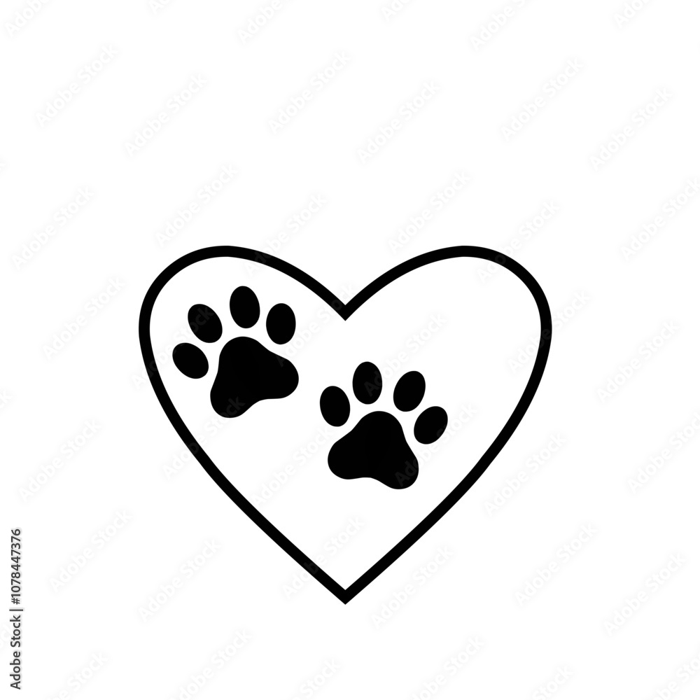 Pow with heart dog Pow with heart dog