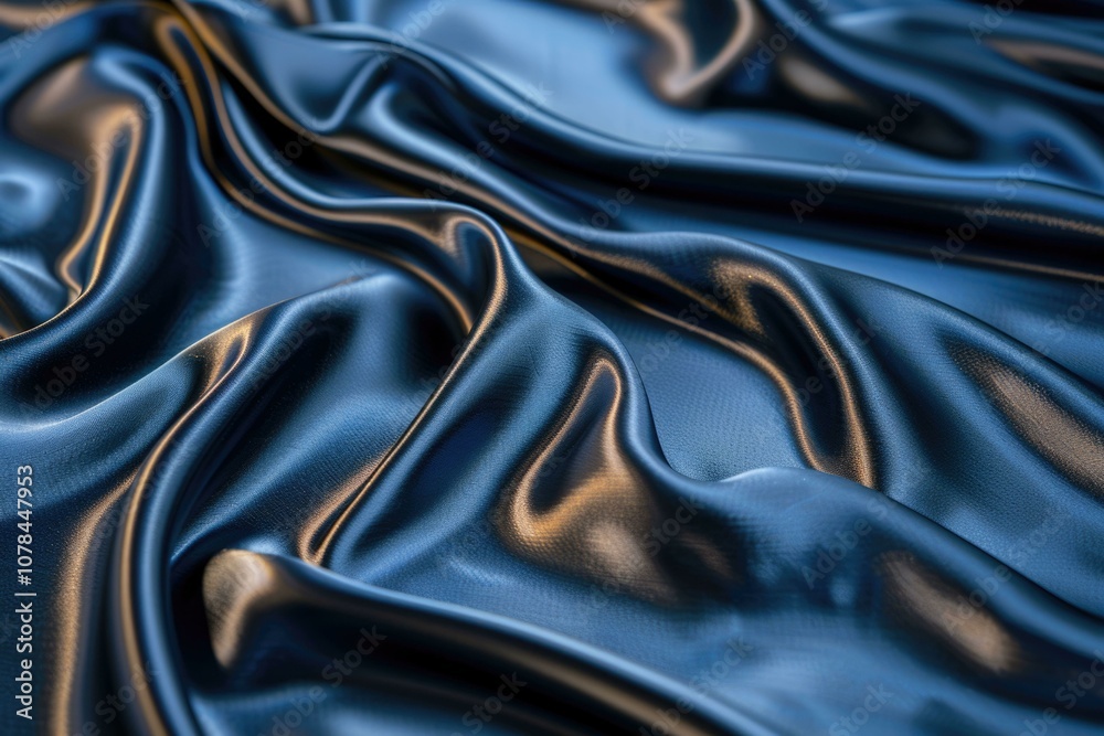 Luxurious black and blue satin fabric background with patterns. Luxurious black and blue satin fabric background with patterns.
