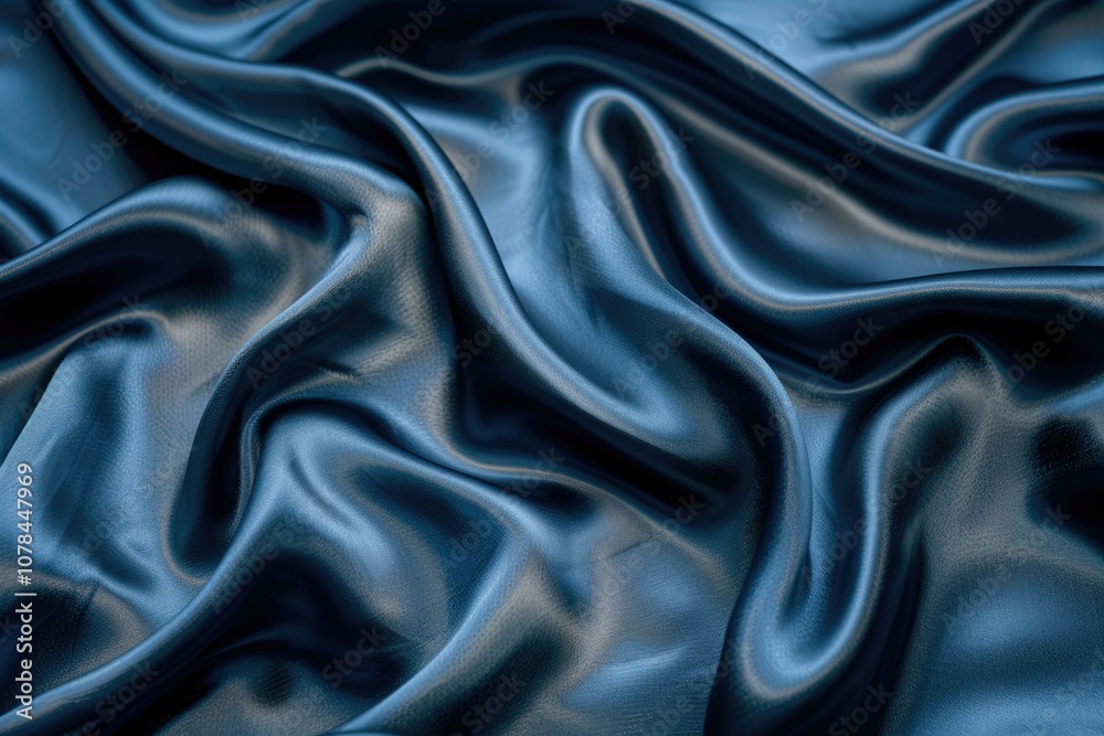 Obraz premium Luxurious black and blue satin fabric background with patterns.