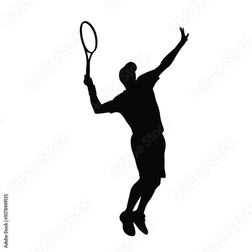 A man is playing tennis and is about to hit the ball. He is wearing a black shirt and shorts