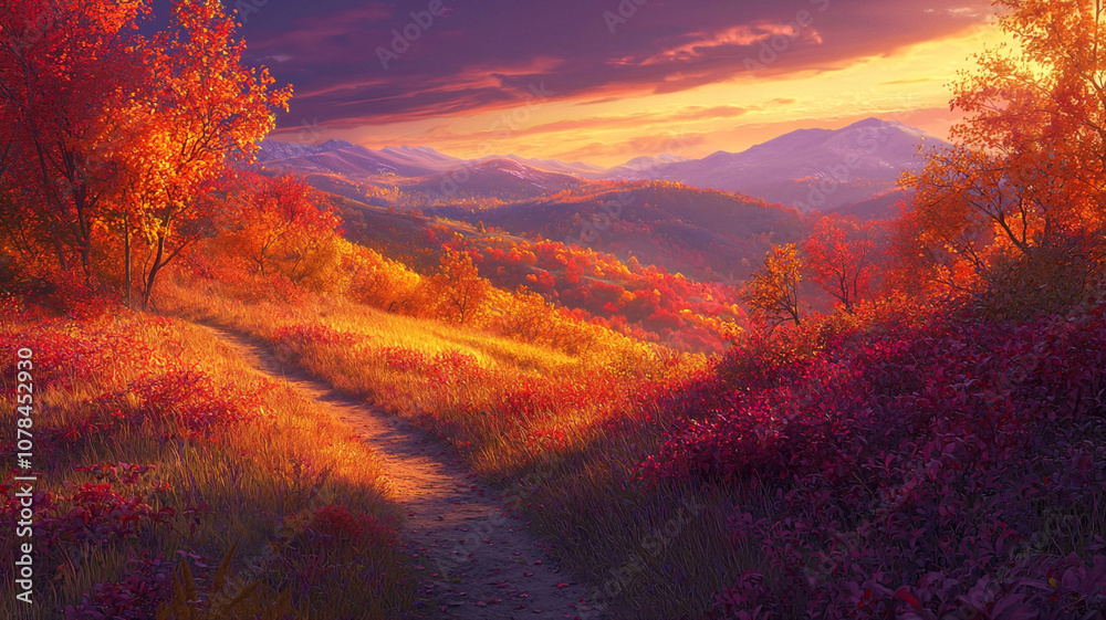 Autumn landscape in the nature