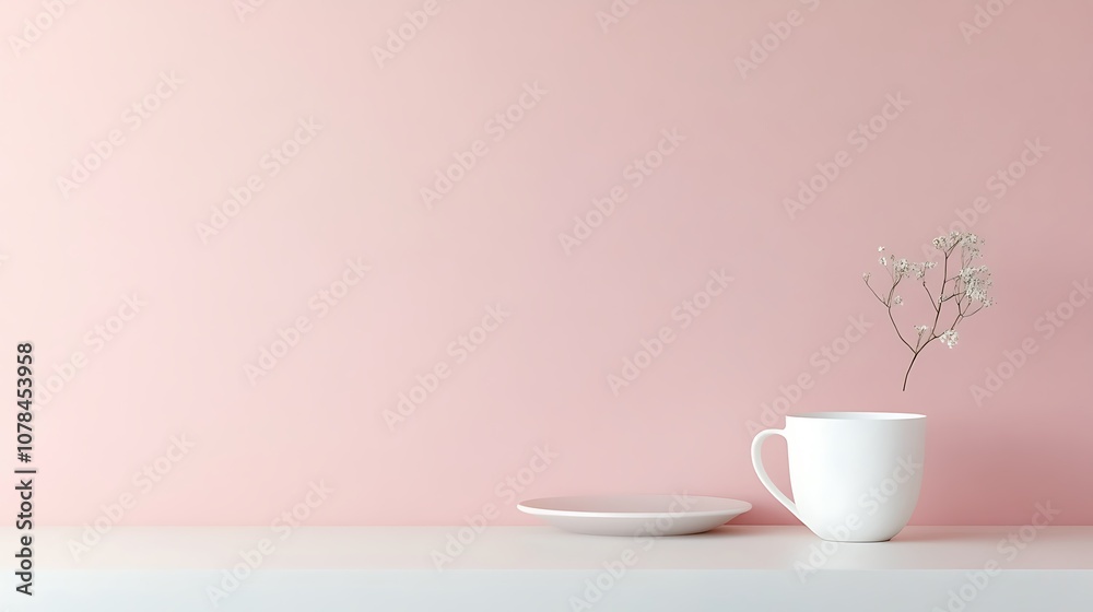 Fototapeta premium Plain light grayish-pink background with a soft, gentle tone