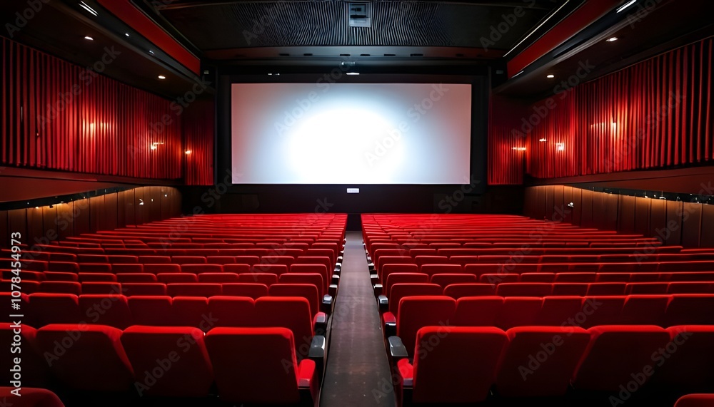 Movie theater with red seats Movie theater with red seats