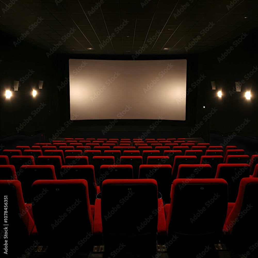Fototapeta premium Movie theater with red seats