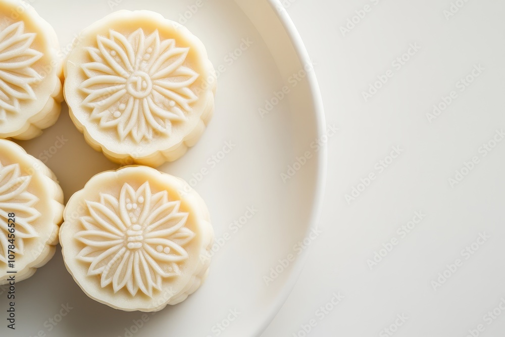 Mooncake a traditional Chinese dessert for the Mid Autumn Festival or New Year Mooncake a traditional Chinese dessert for the Mid Autumn Festival or New Year