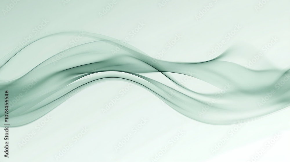 Fototapeta premium Pale green background with light smoke drift and a subtle glowing effect
