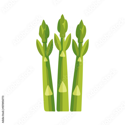 Simple flat 2D icon asparagus isolated on transparent background, vector, flat design, animation design, vector, flat design, animation design, simple flat 2D icon, clipart